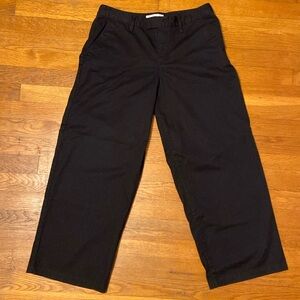 VANS Junior’s Authentic Wide Leg Black Cropped Chino Skater Pant Size 7